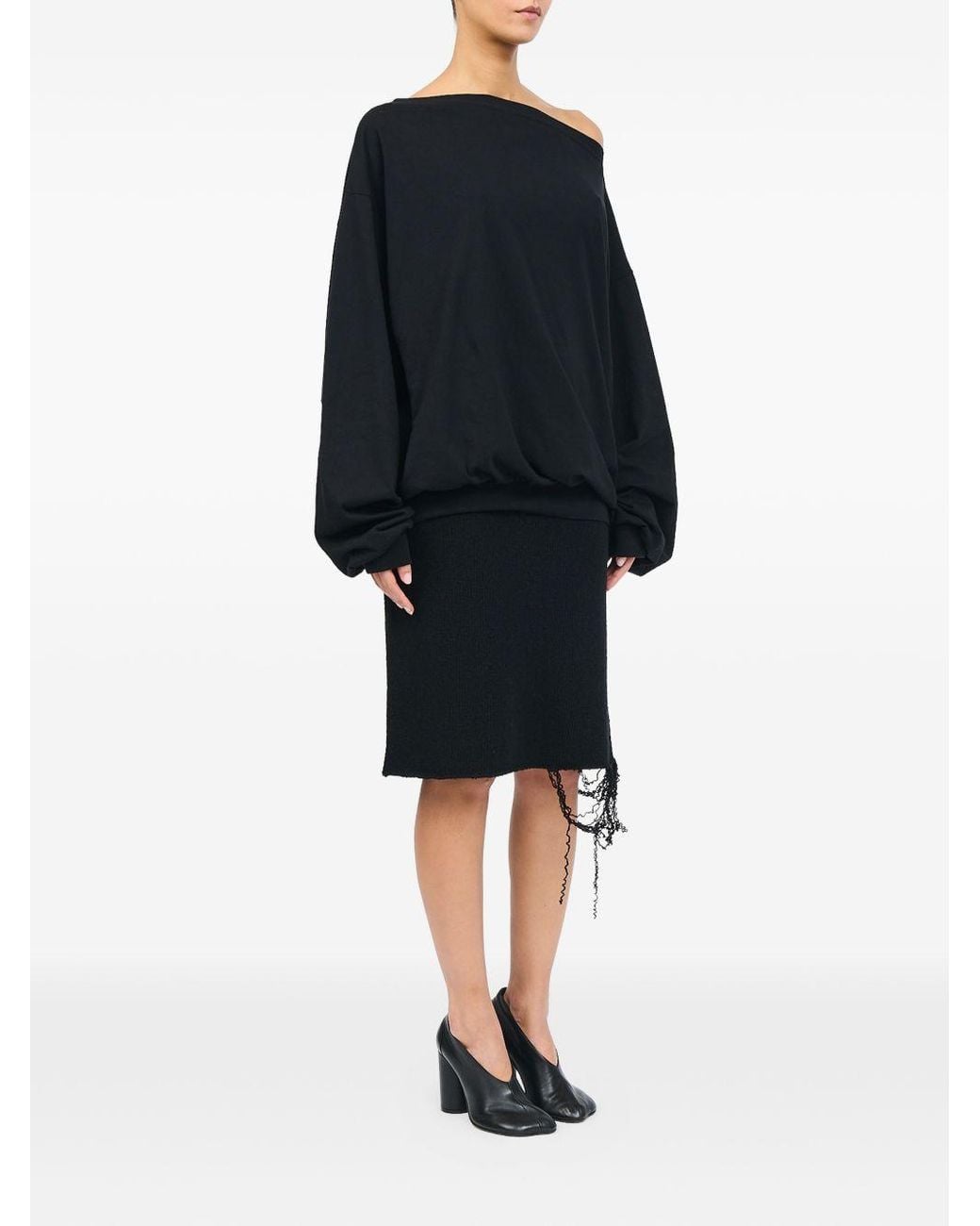 MM6 by Maison Margiela Black Cotton Oversized Top