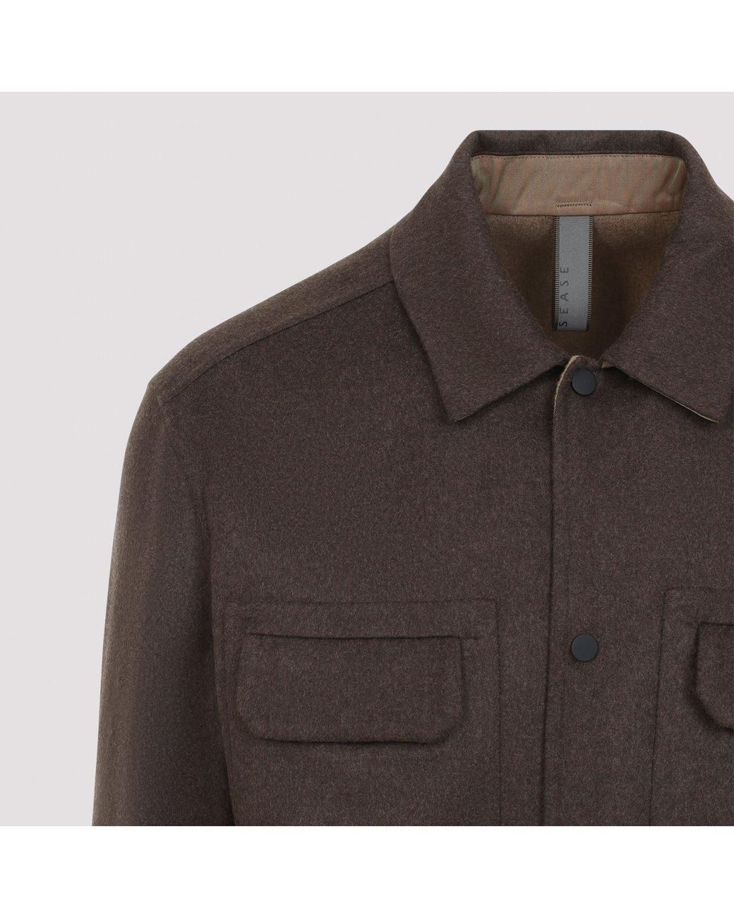 Sease Brown Wool-Blend Shirt Jacket