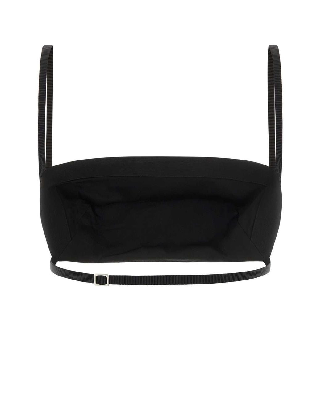 Jil Sander Black Wool Blend Crop Top