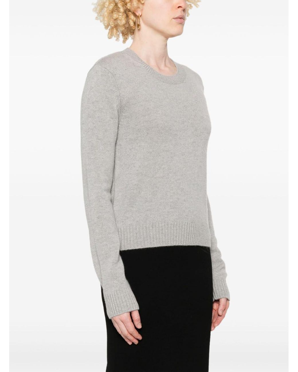 Lisa Yang Gray Mable Cashmere Crewneck Sweater