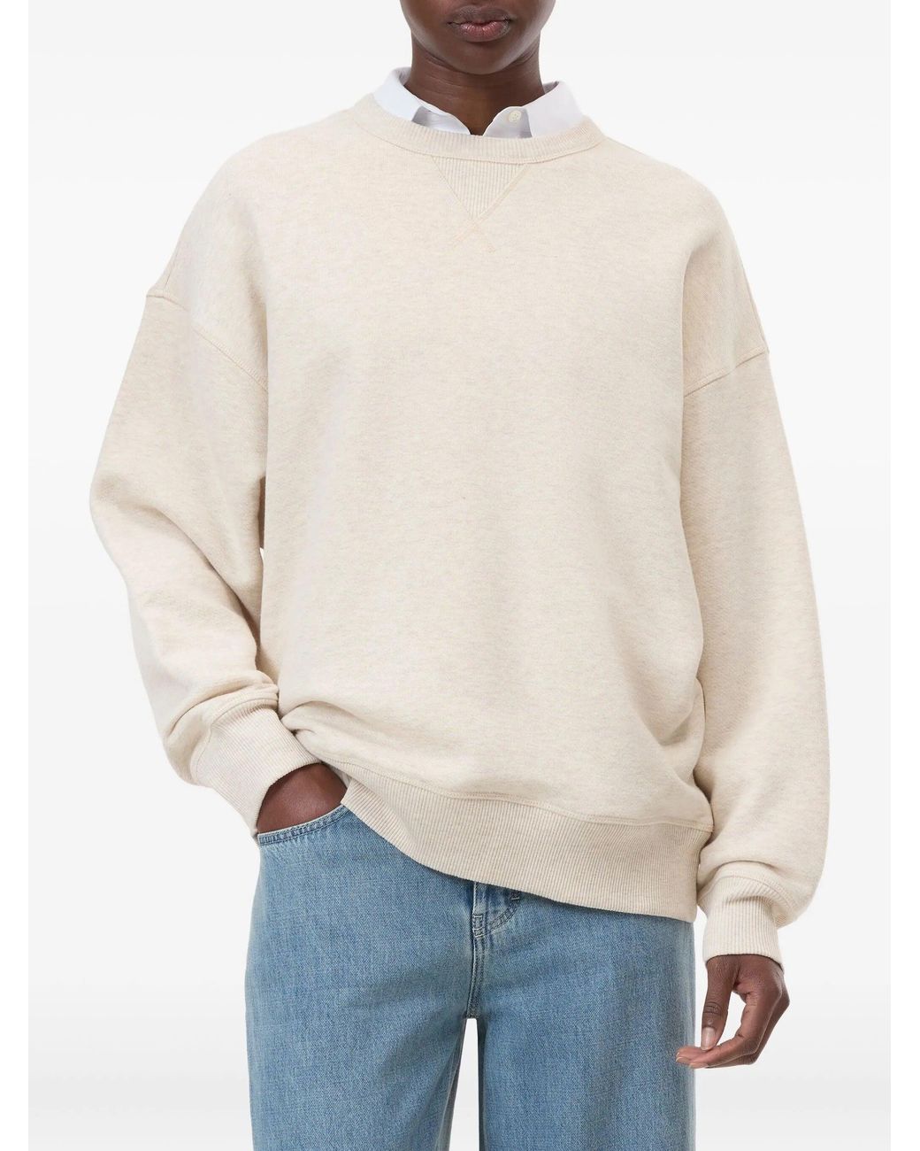 Closed Sweater Met V-Hals in het White