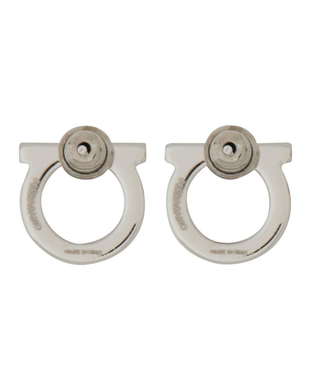 Ferragamo Metallic Gancini Hook Earrings