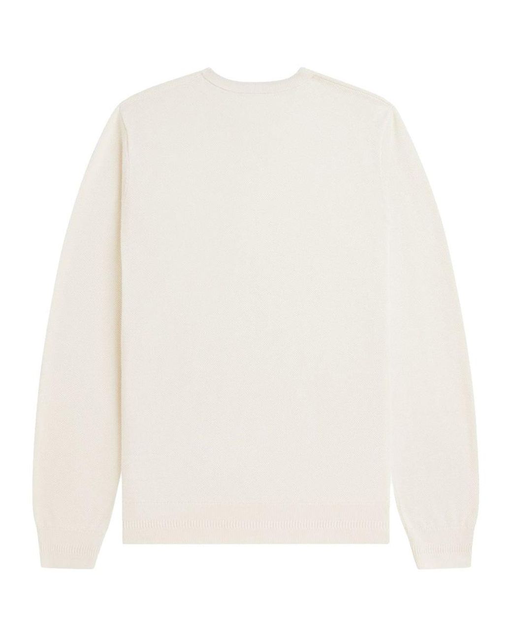 Fred Perry White Classic Cotton Sweater For for men