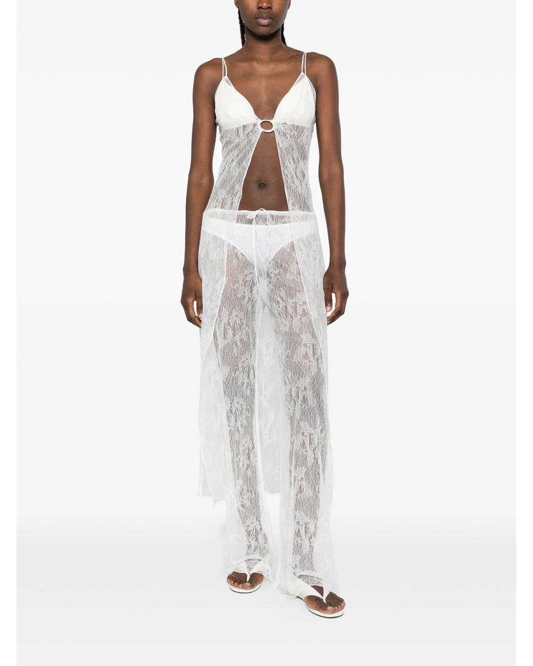 Oseree Bruidskant O Gem Kaftan in het White