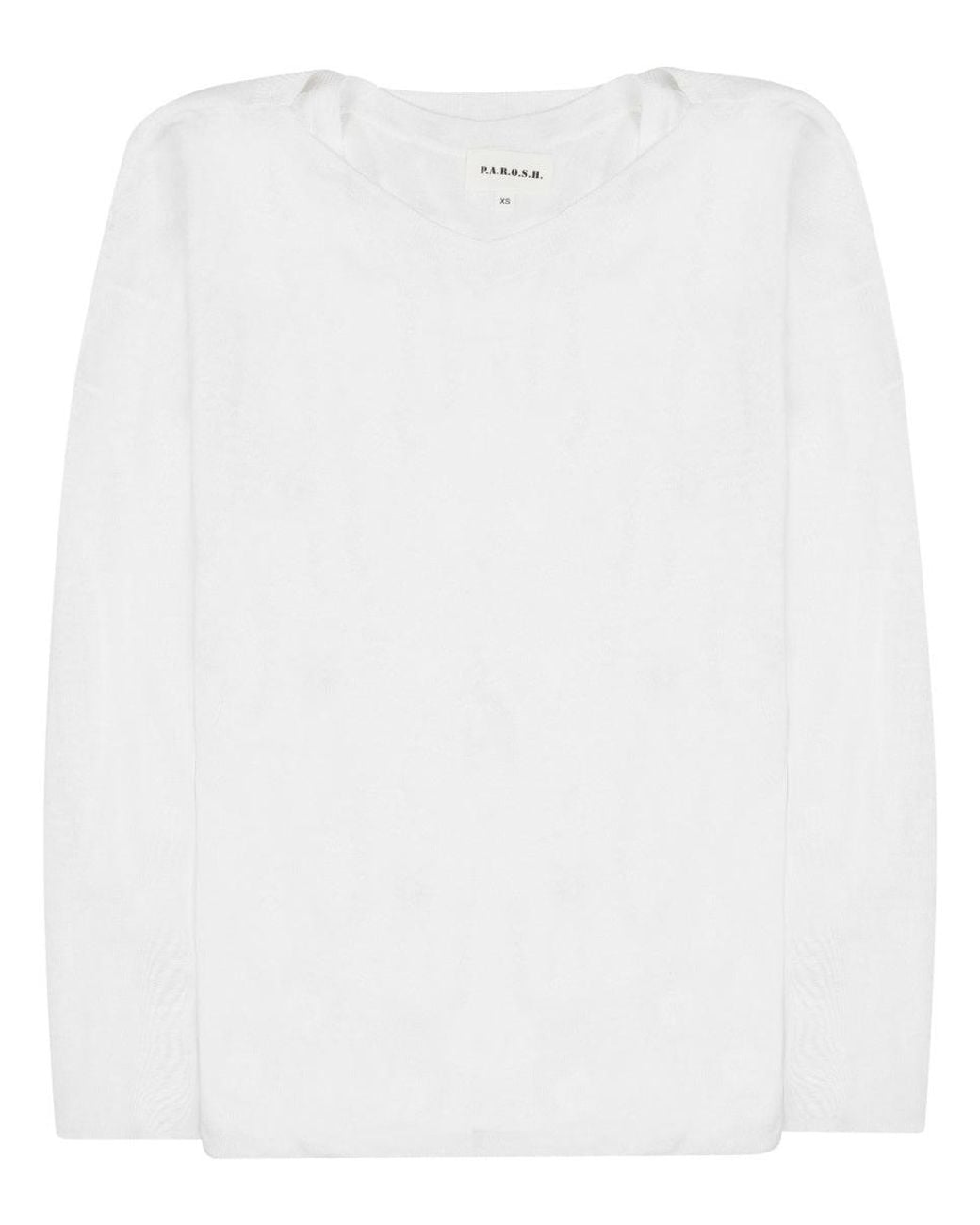 P.A.R.O.S.H. White P.A.R.O.S.H. Linen-Viscose Blend Jumper
