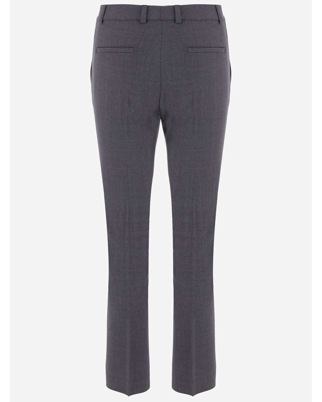 QL2 Donna Blue Stretch Wool Blend Pants