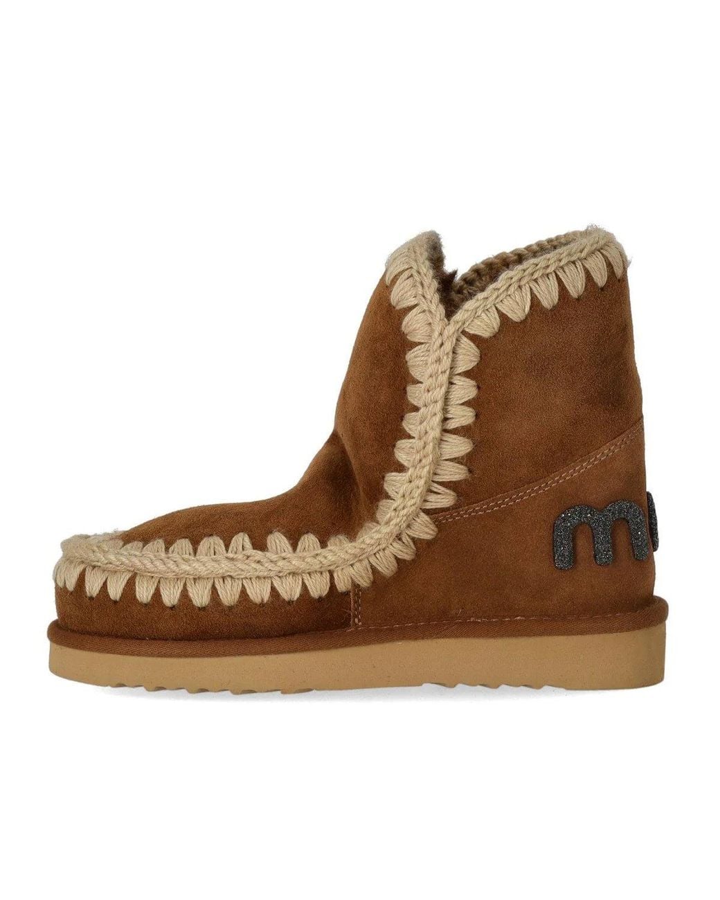 Mou Brown Eskimo Glitter Logo Cognac Boot
