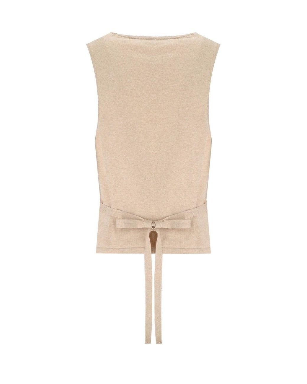FEDERICA TOSI Natural Ecru Vest With Bow