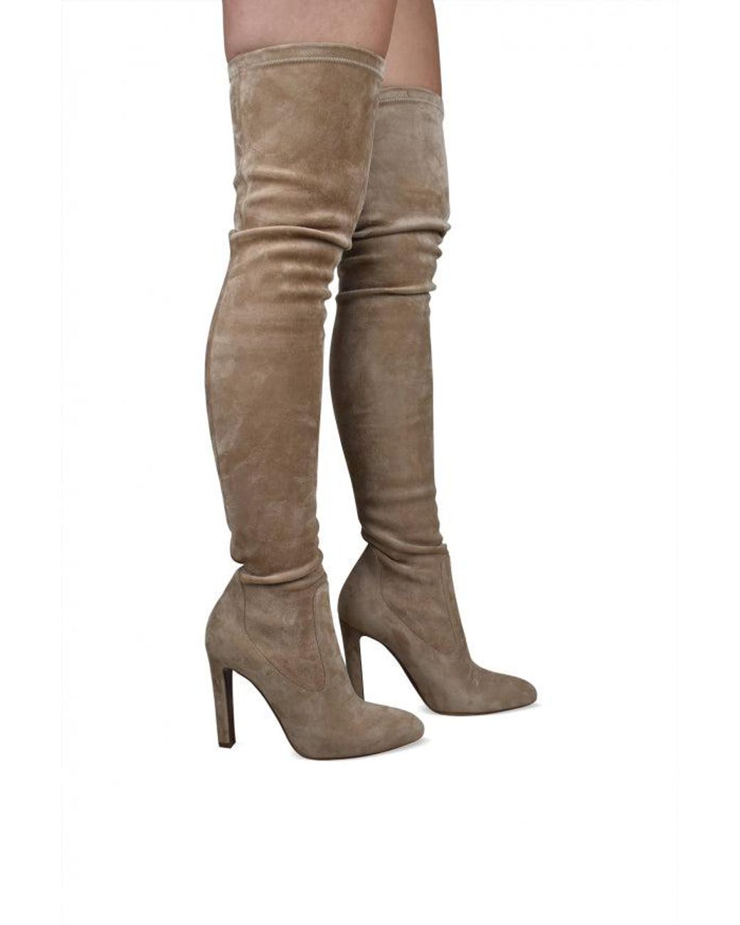 Ralph Lauren Natural Louren Thigh-High Boots