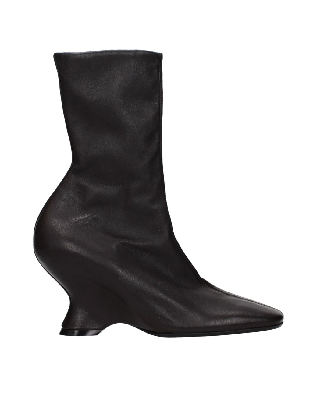 Dries Van Noten Black Ankle Boots/Dark Leather