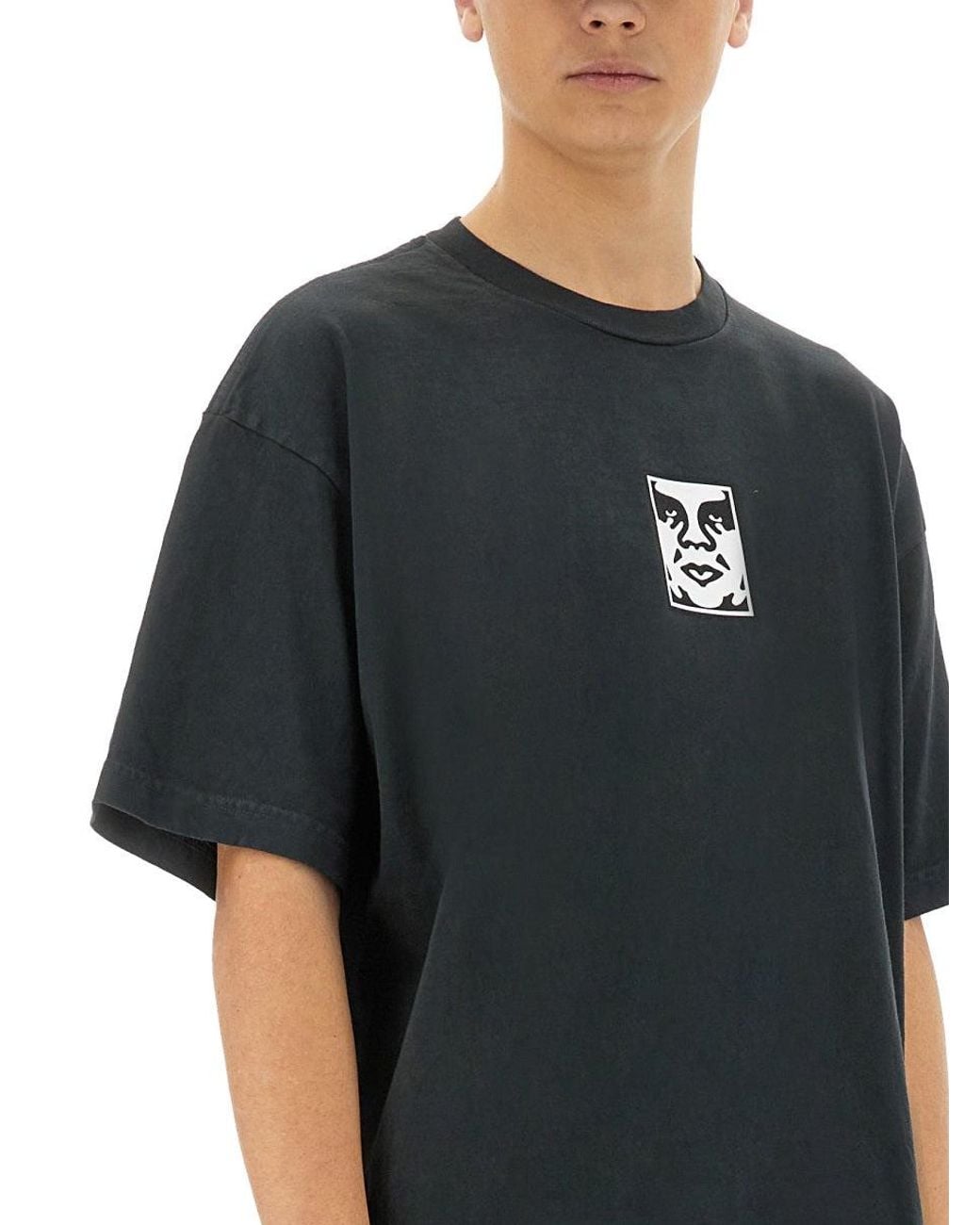 Obey Black Icon Face T-Shirt Cotton T-Shirts for men