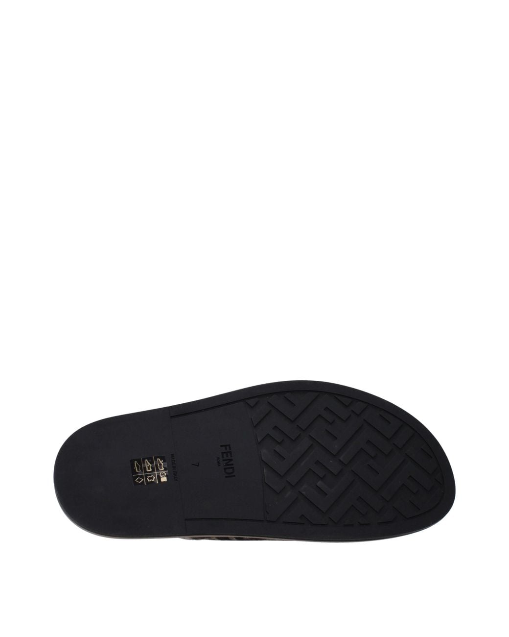 Fendi Brown Ciabatte E Zoccoli Uomo Tessuto Marrone/Nero