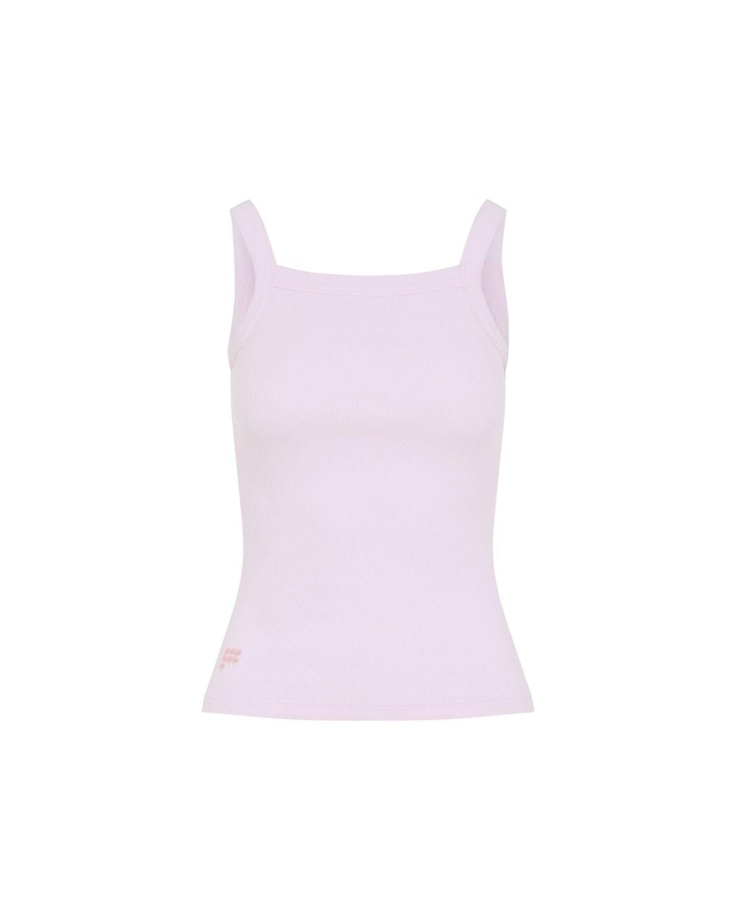 PANGAIA Yellow Soft Lime Cotton Ribbed Square Neck Tank Top