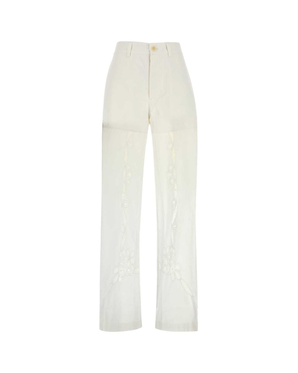 MARINE SERRE White Cotton Pant