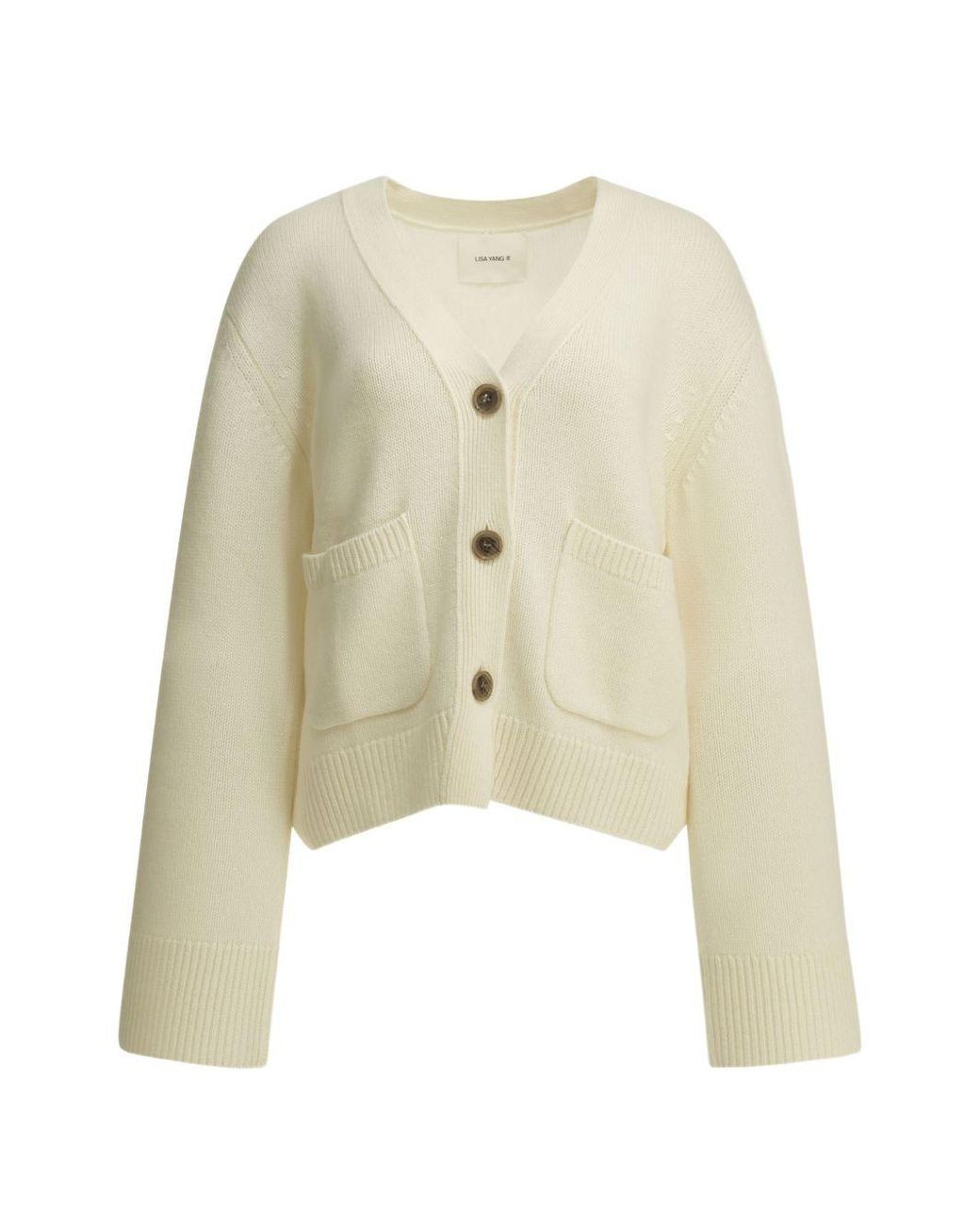 Lisa Yang White Danni Cashmere Cardigan