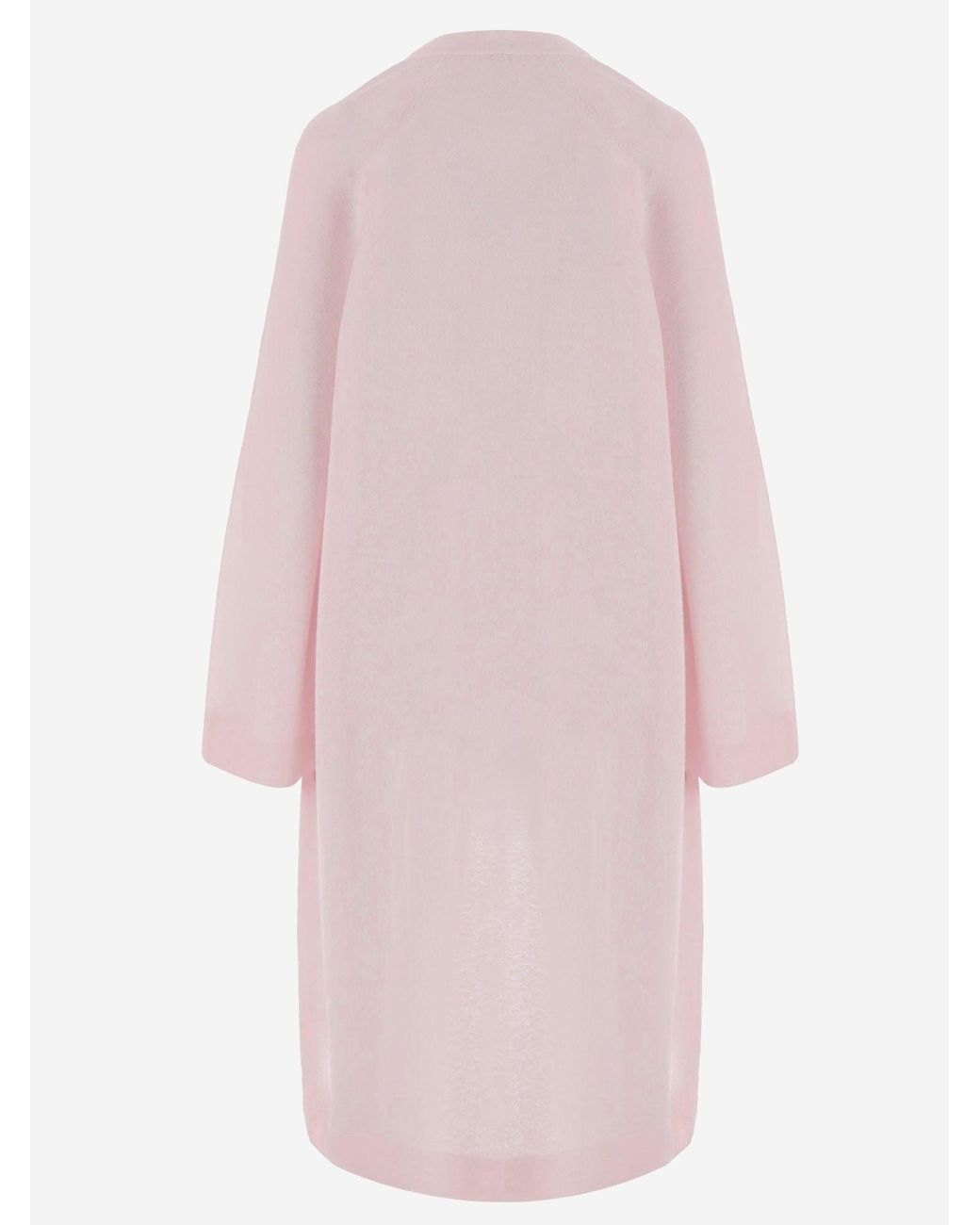 Sa Su Phi Pink Long Open Cashmere And Silk Knit