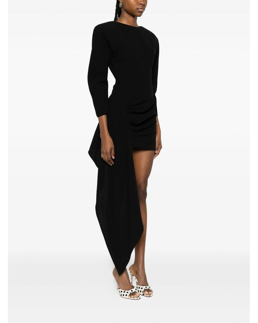 ANDAMANE Black Amanda Ruched Mini Dress