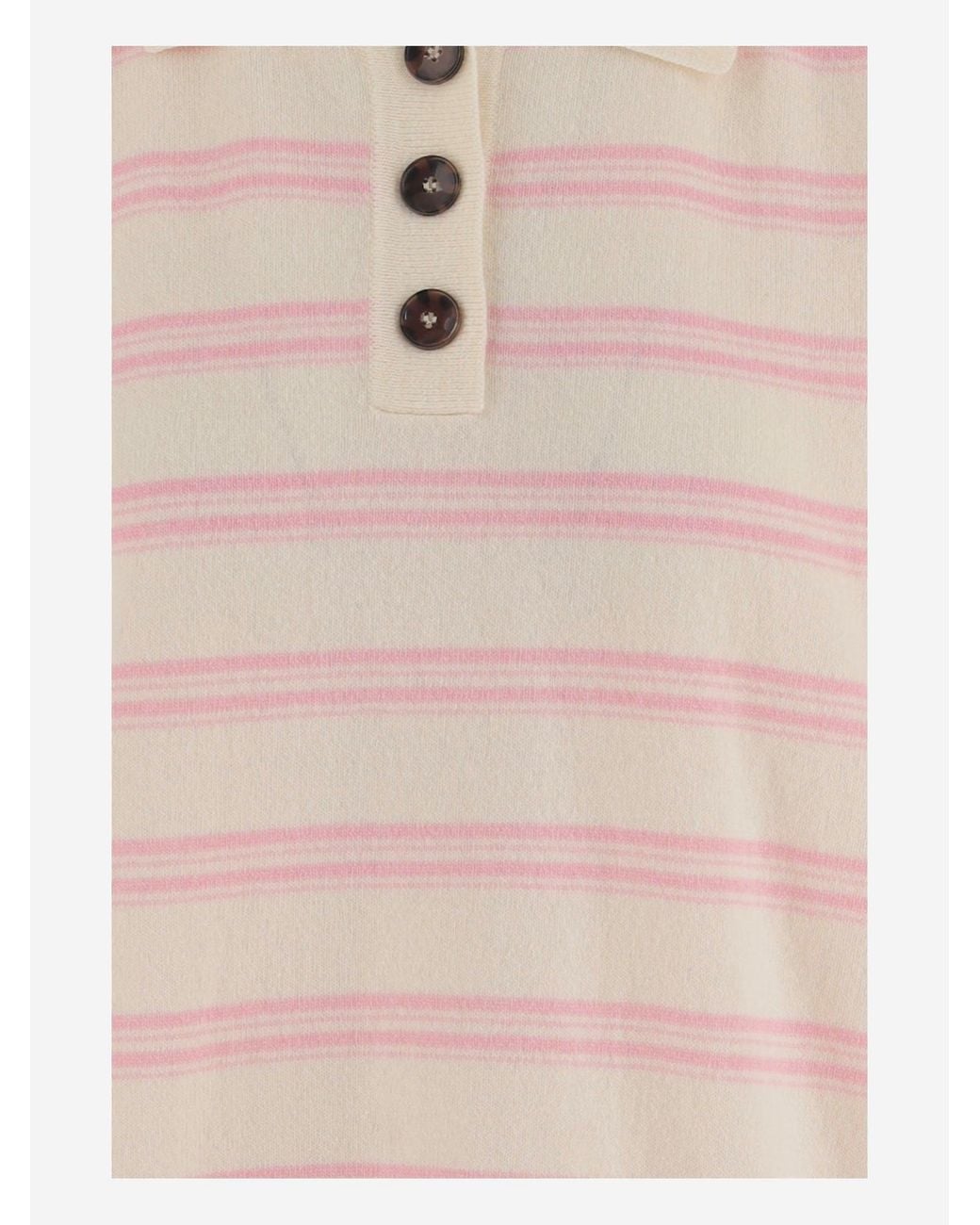 THE GARMENT Natural T-Shirt Striped Wool-Cashmere T-Shirts & Jerseys