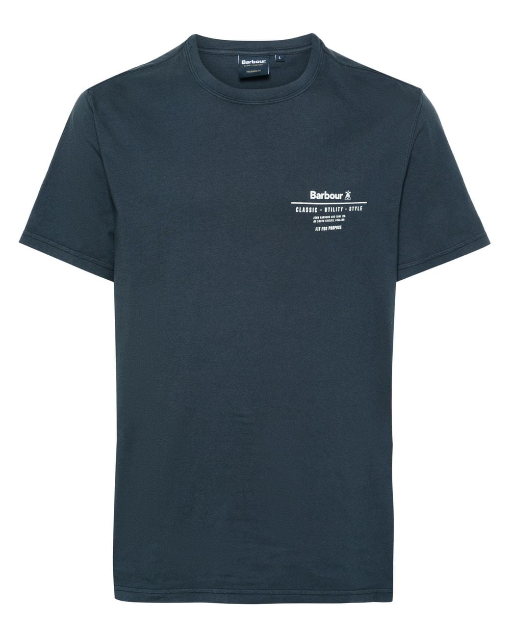 Barbour Blue Logo-Print Cotton T-Shirt for men