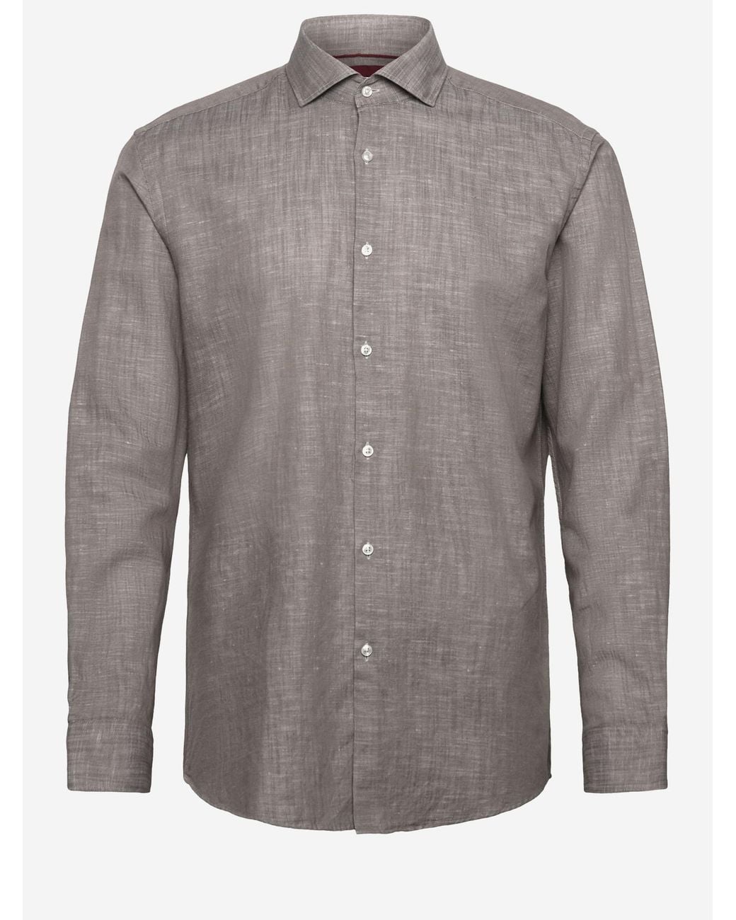 Boss Gray Cotton And Linen Shirt for men