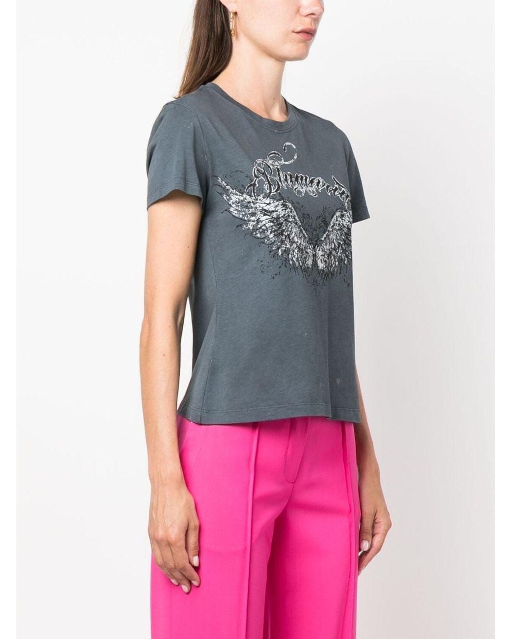 Blumarine Pink T Shirt M/C St.Logo for men