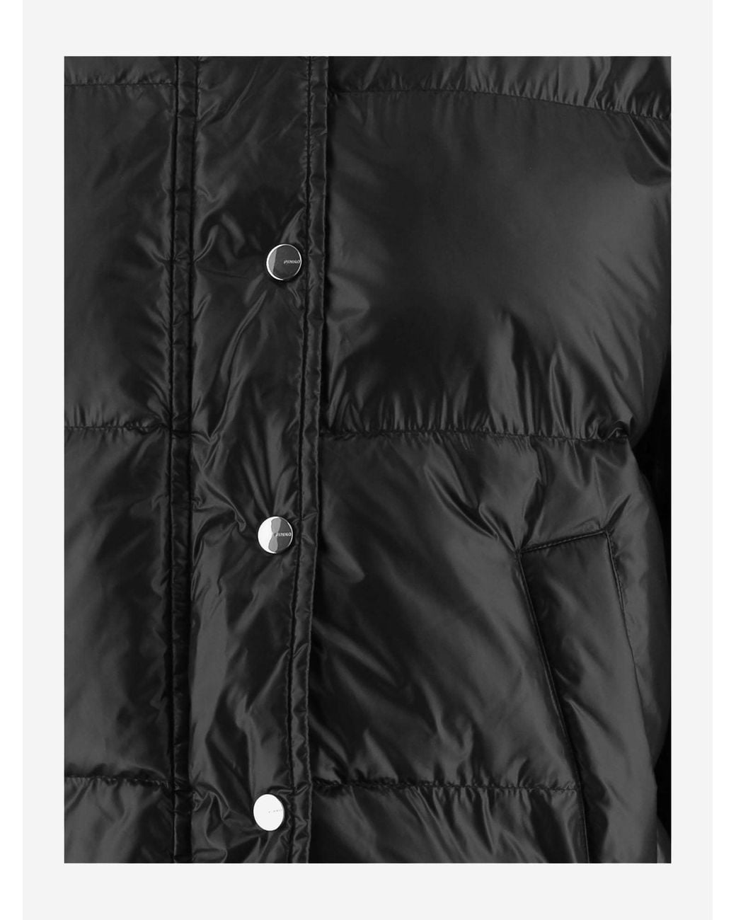 Pinko Black Technical Fabric Down Jacket