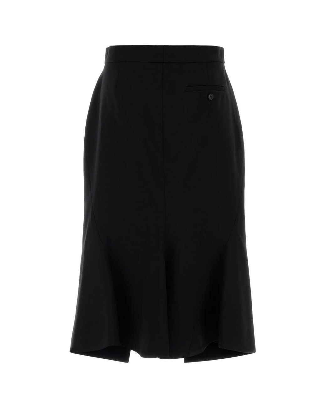 McQueen Black Stretch Wool Skirt