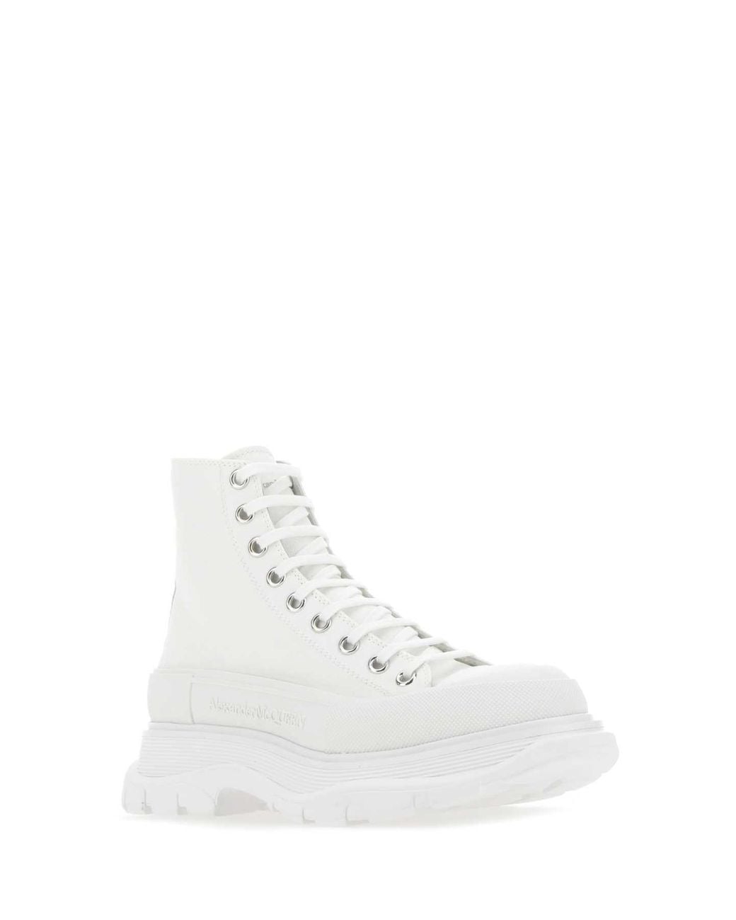McQueen White Alexander Mcqueen Canvas High-Top High-Top Sneaker for men