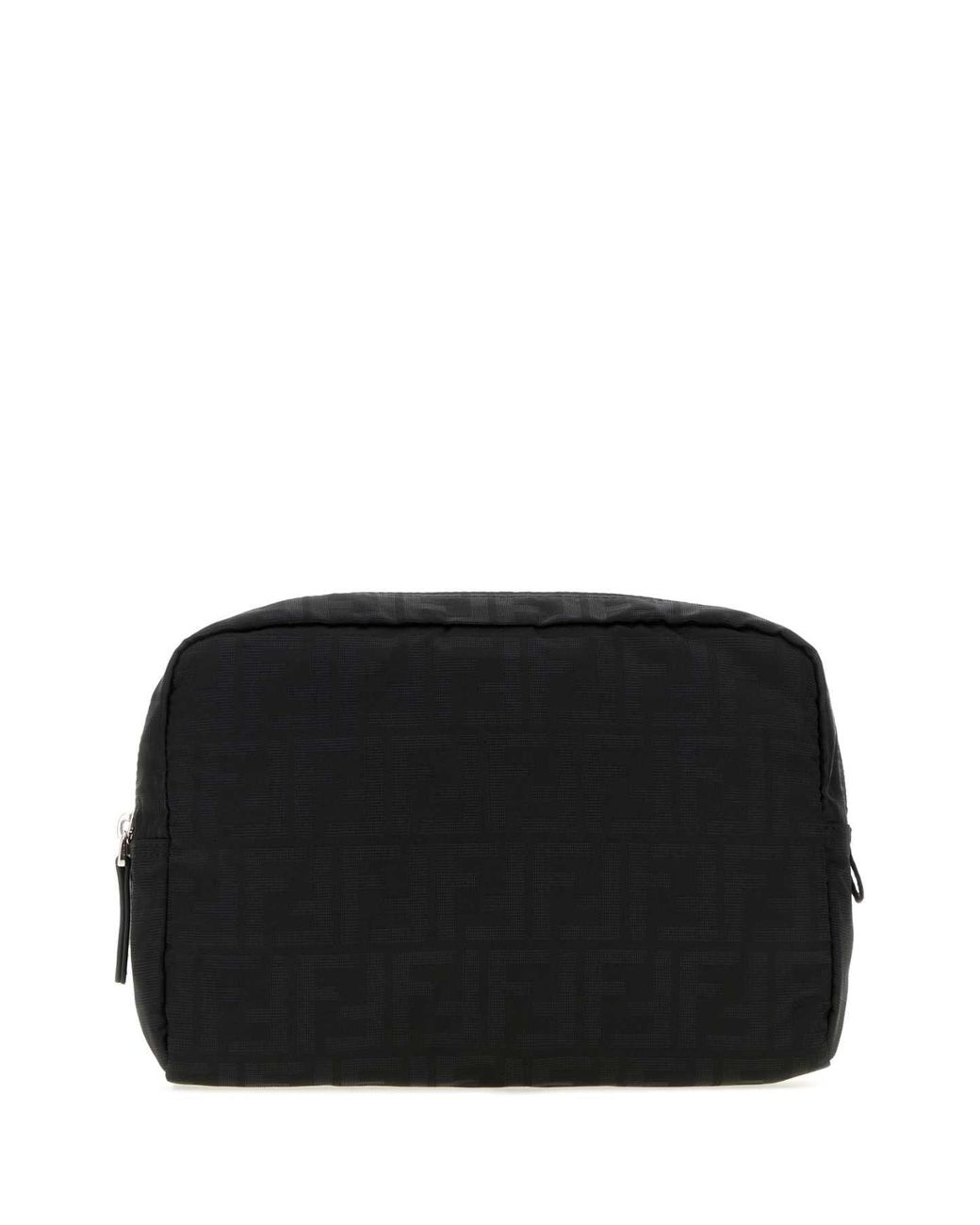 Fendi Black Embroidered Fabric Medium Beauty Case
