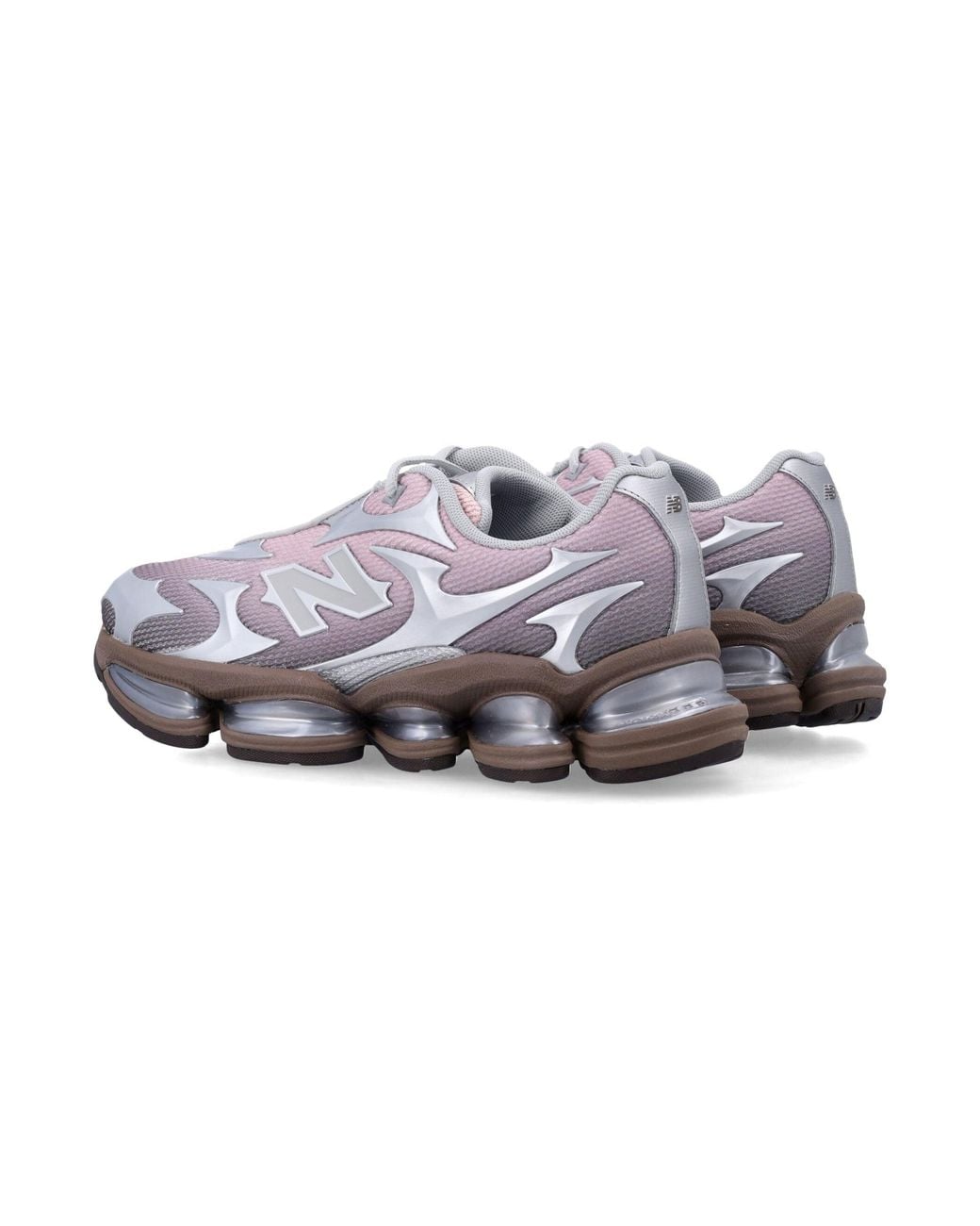 New Balance Gray Abzorb 2000 Technology-Front Mesh Sneakers With Full-Length Cushioning
