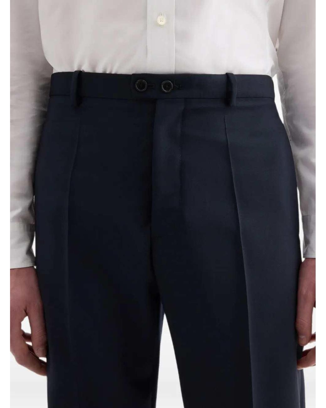 Jil Sander Wollen Canvas Broek in het Blue voor heren