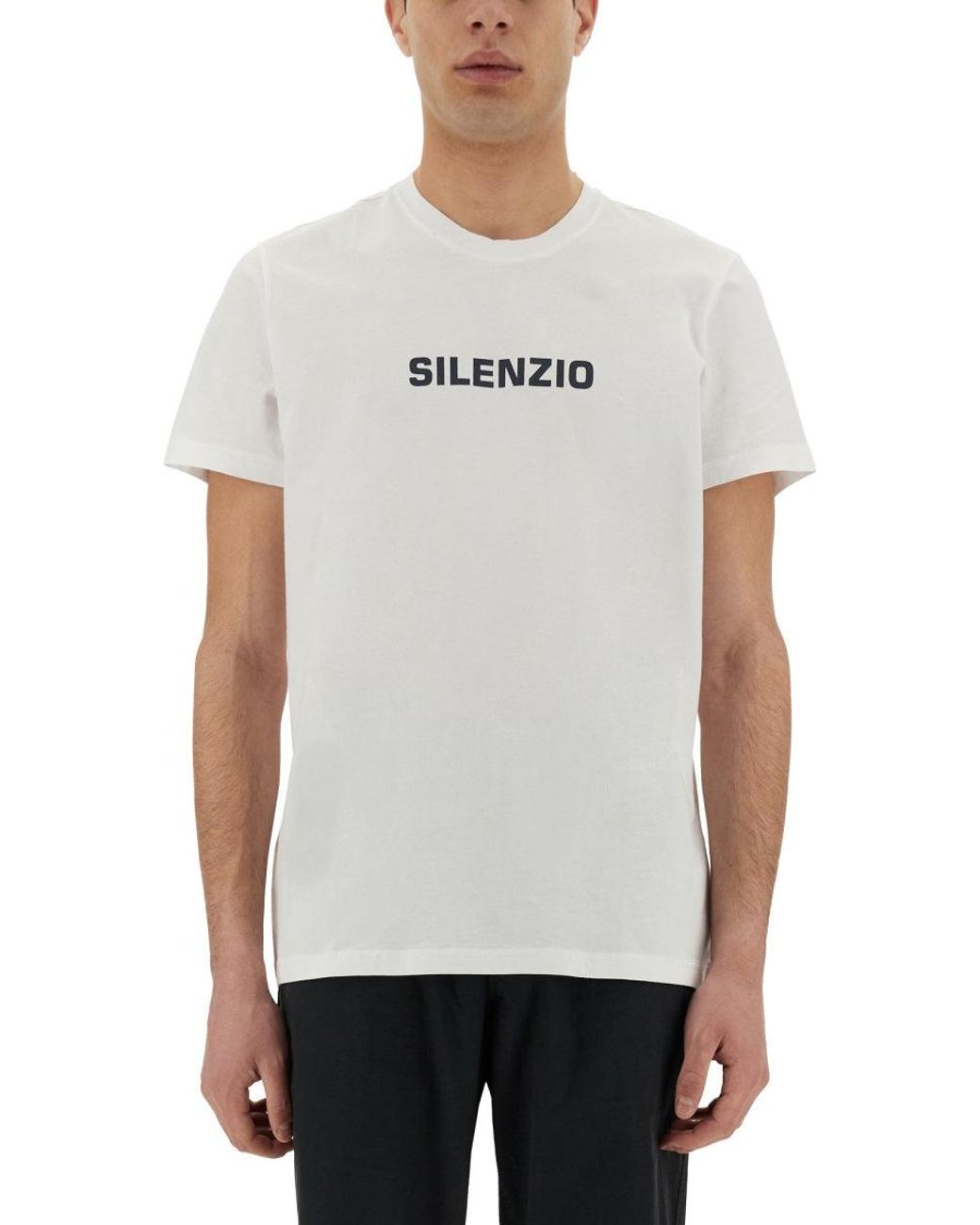 Aspesi White Graphic Crew Neck T-Shirt for men