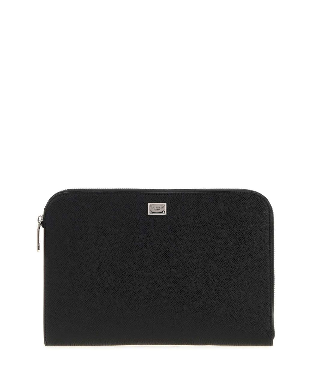 Dolce & Gabbana Black Dolce & Gabbana Leather Sicily Clutch for men
