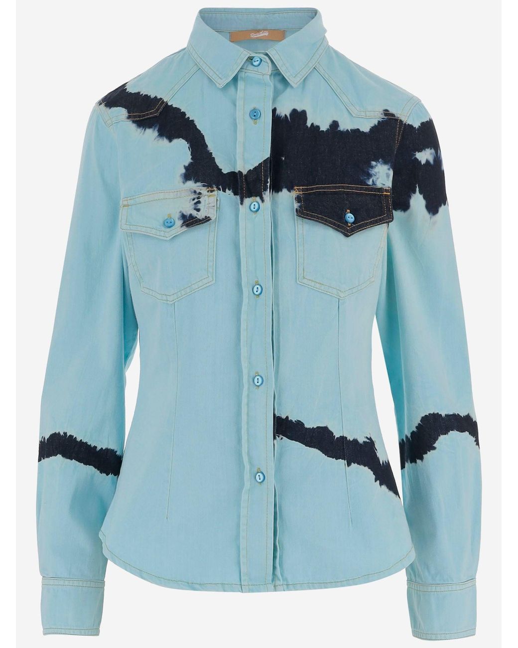 DON'T @ ME Blue Tie Dye Cotton Shirt