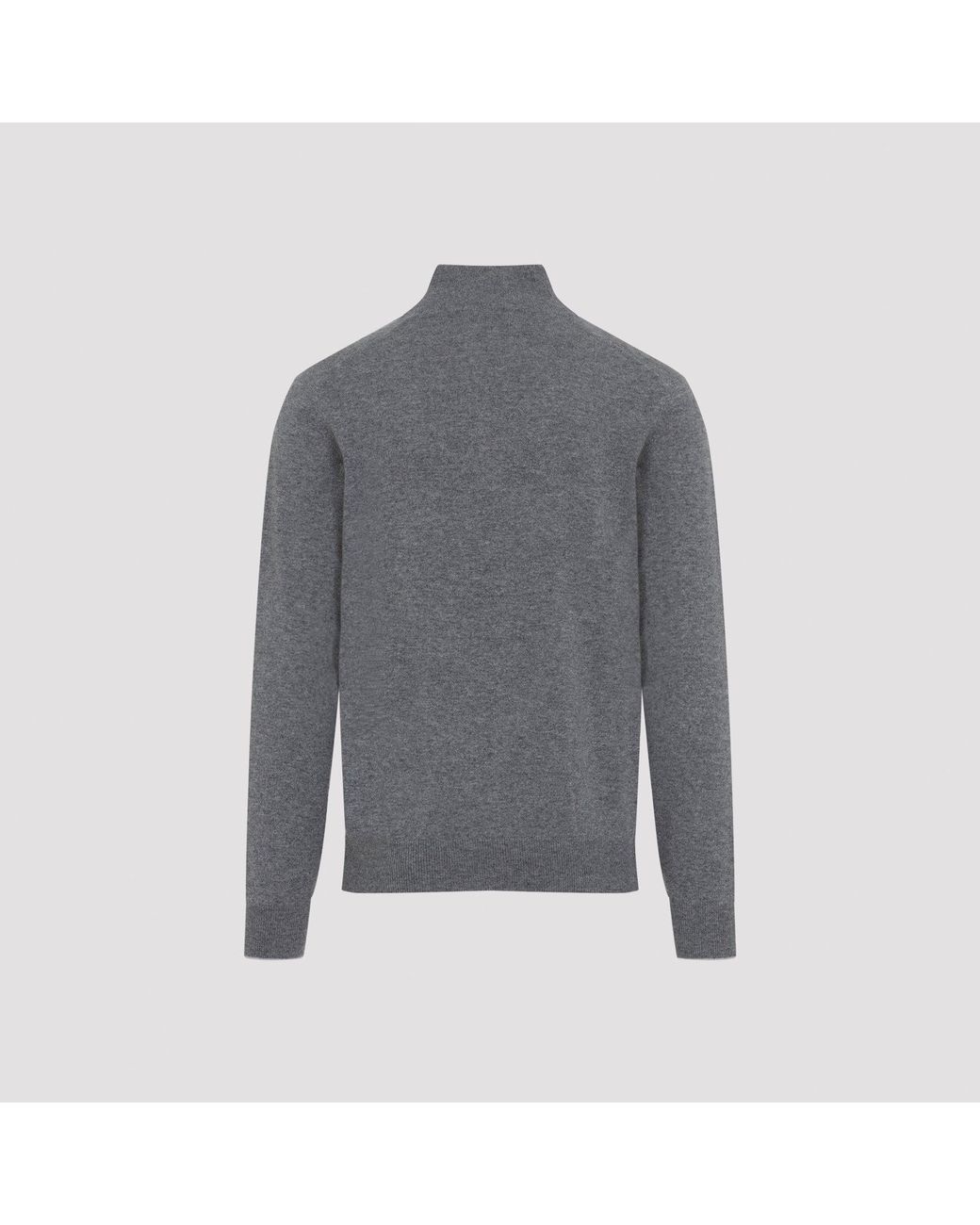 Brunello Cucinelli Gray Half Zip Cashmere Sweater