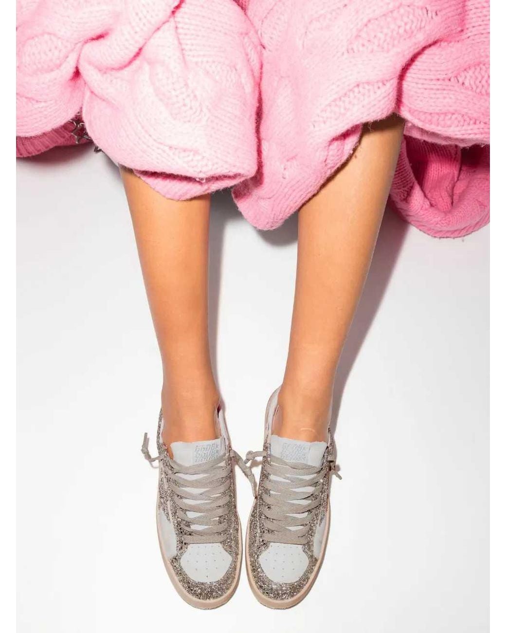 Golden Goose Deluxe Brand Pink Stardan Glitter Sneakers