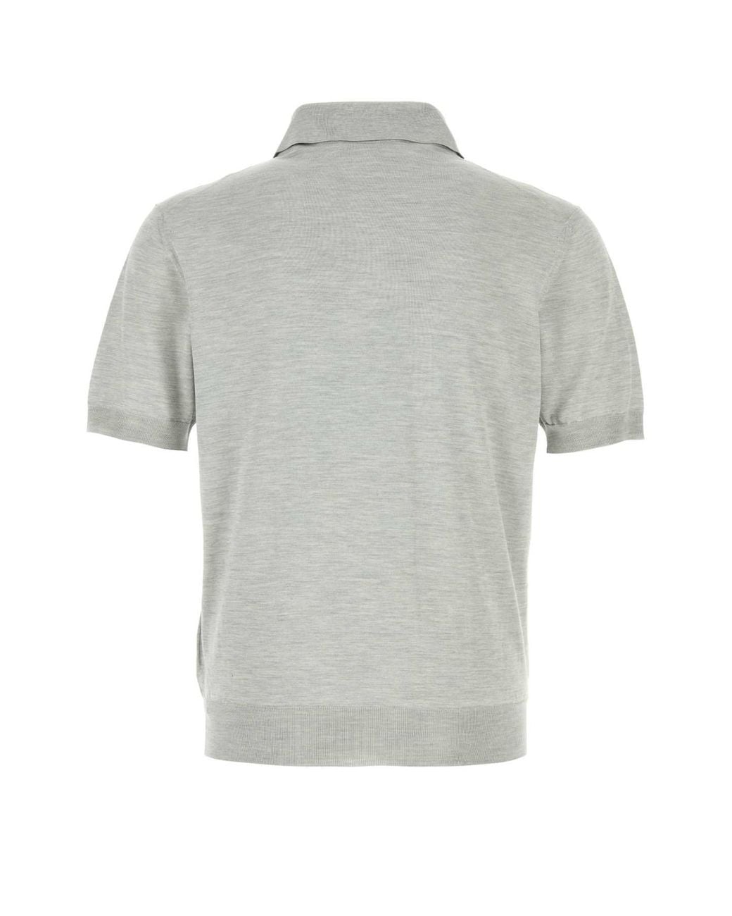 Prada Gray Silk Polo Shirt