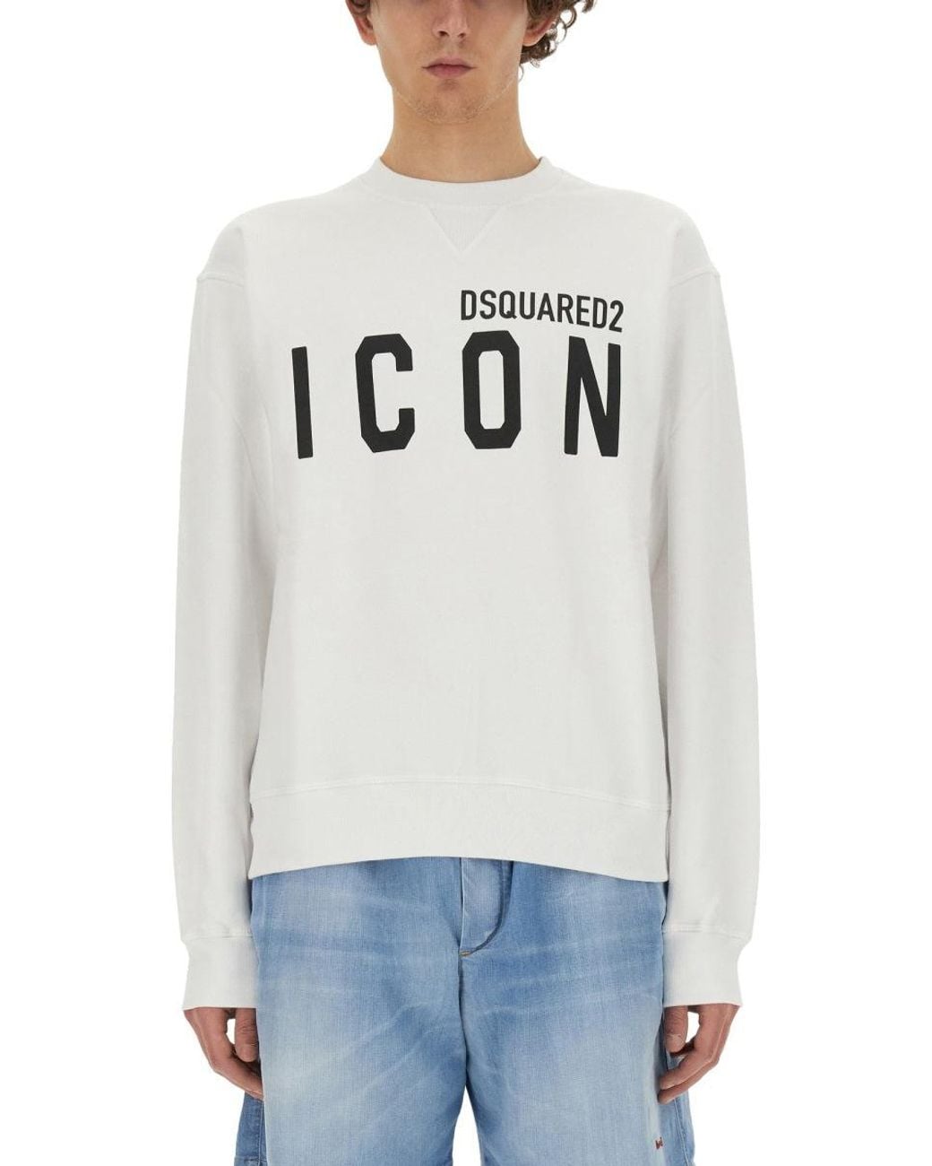 DSquared² White "Icon" Sweatshirt for men