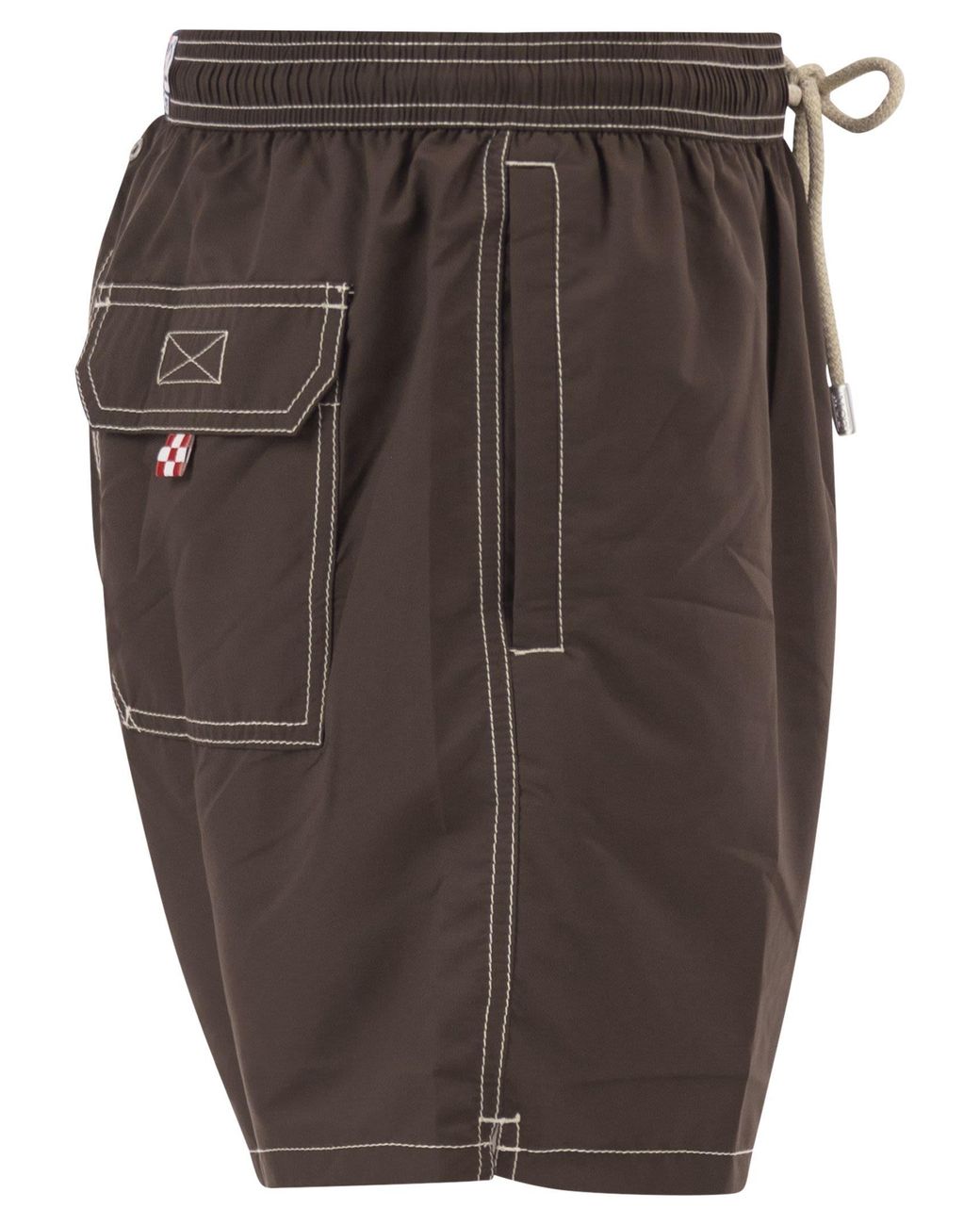 Mc2 Saint Barth Gray Beach Shorts With Logo