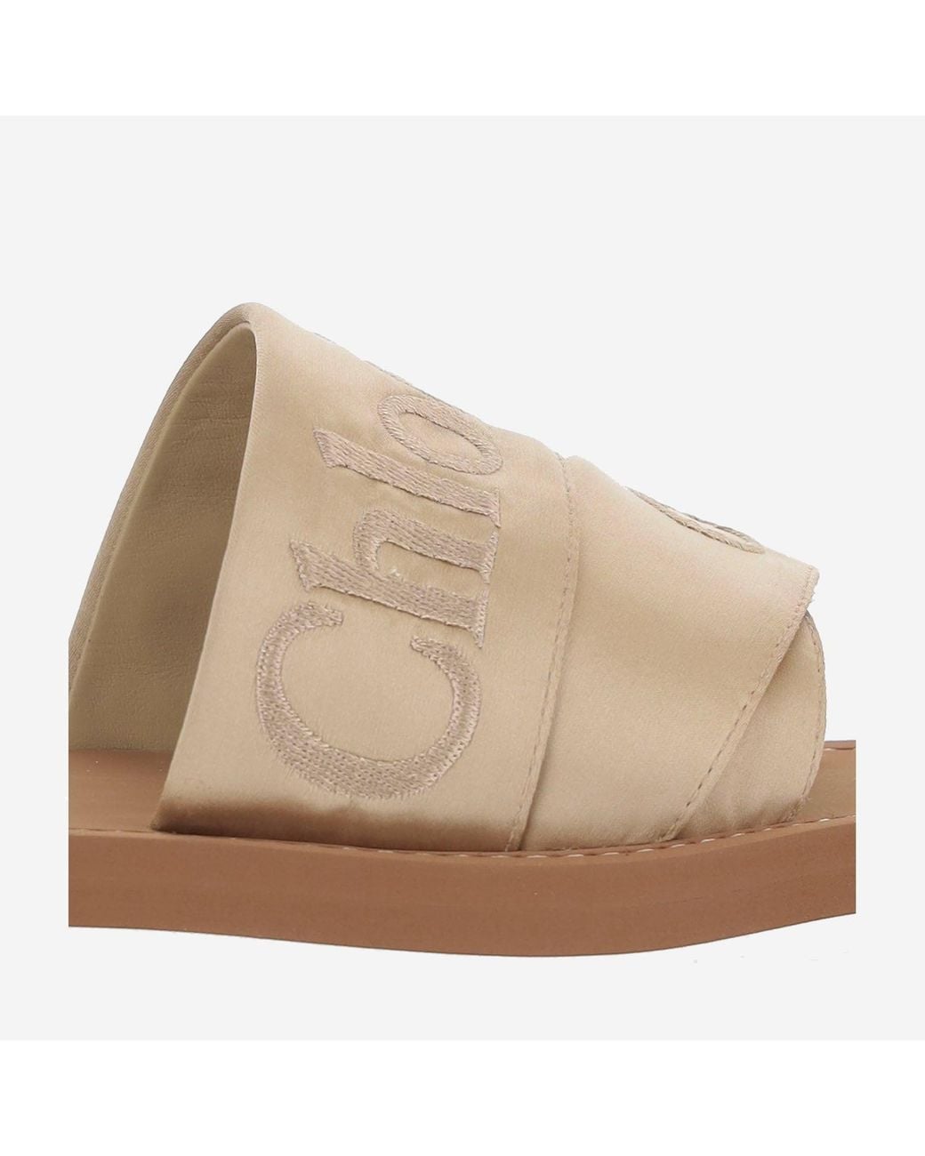 Chloé Natural Woody Flat Sandals