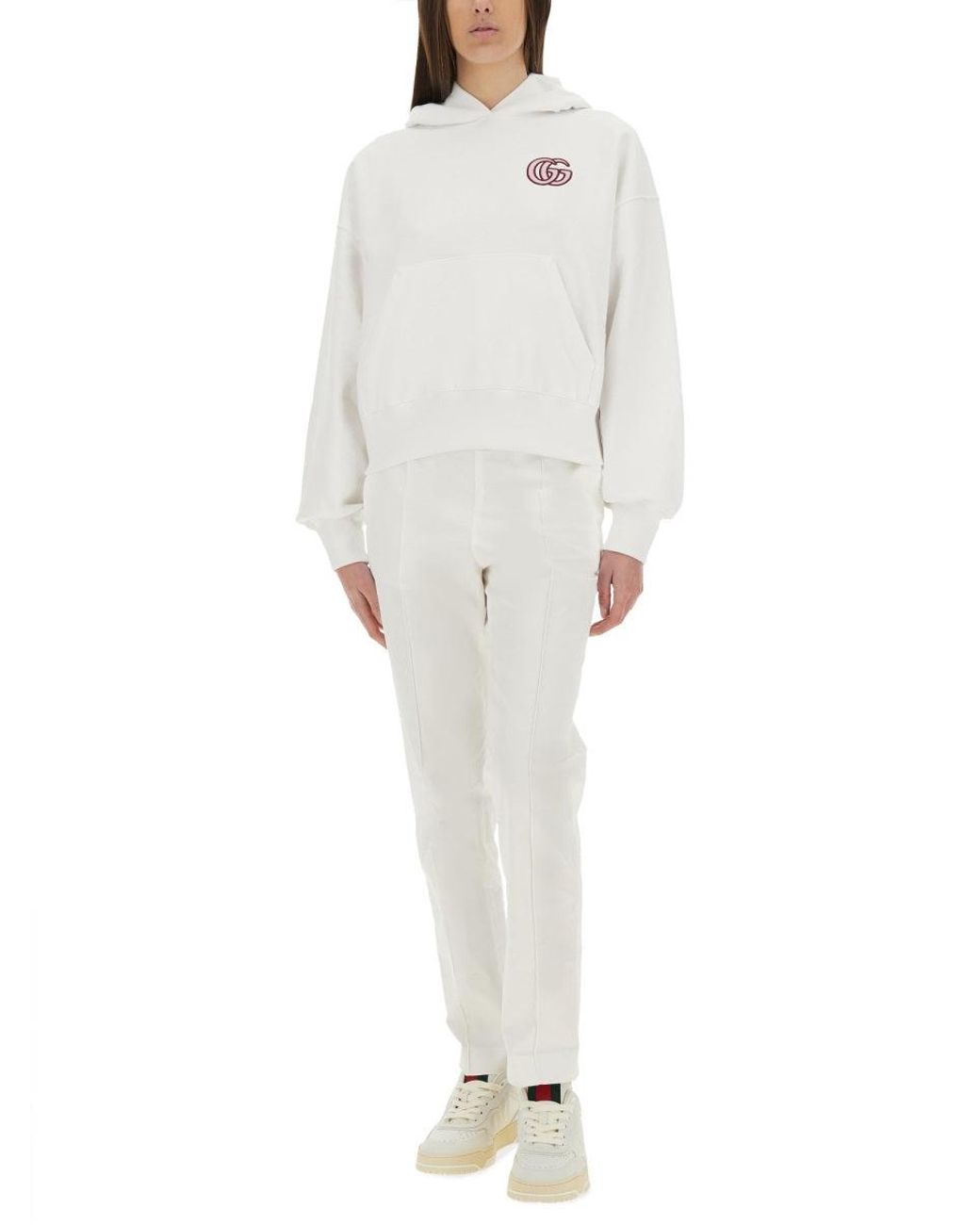 Gucci White Cotton Sweatshirt With Embroidery