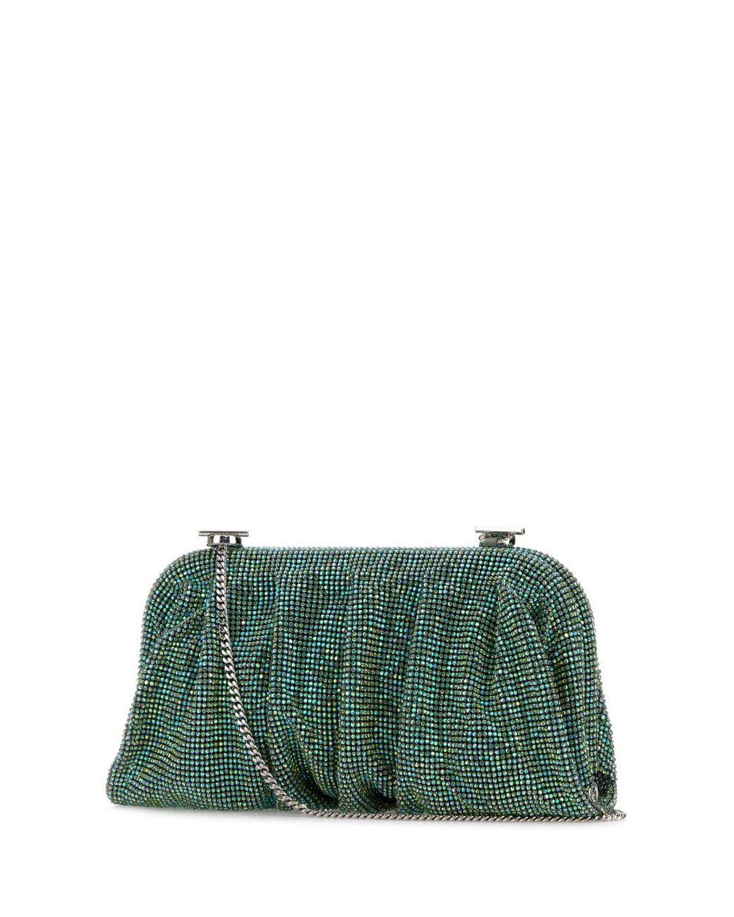 Benedetta Bruzziches Green Embellished Fabric Large Venus Clutch