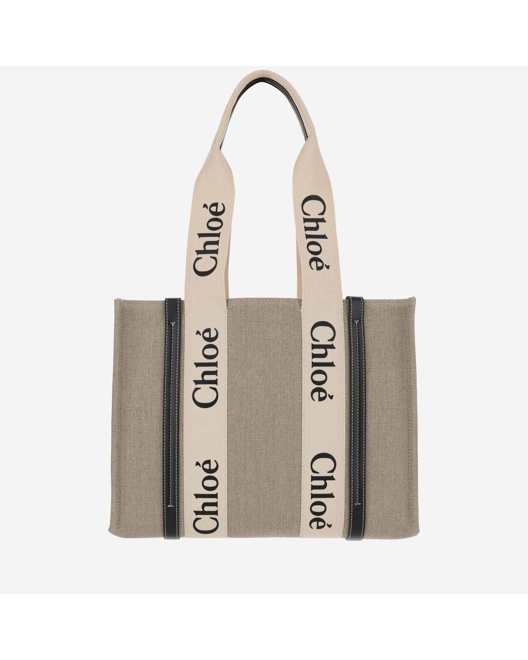 Chloé Natural Woody Medium Tote Bag