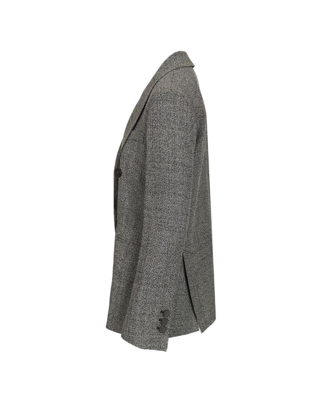 Emporio Armani Gray Double-Breasted Jacket