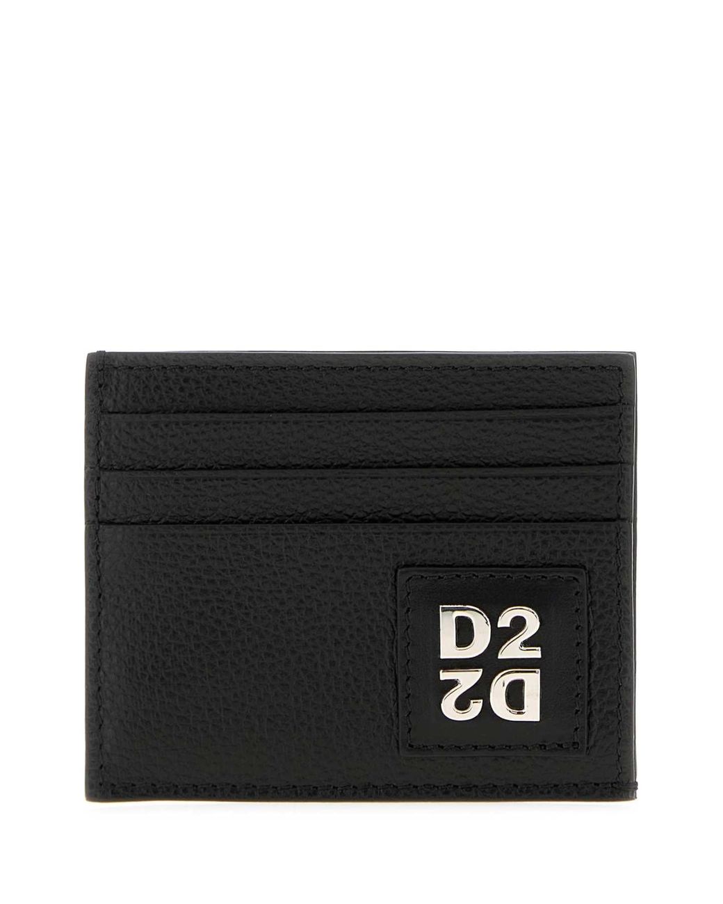 DSquared² Black Textured Cardholder for men