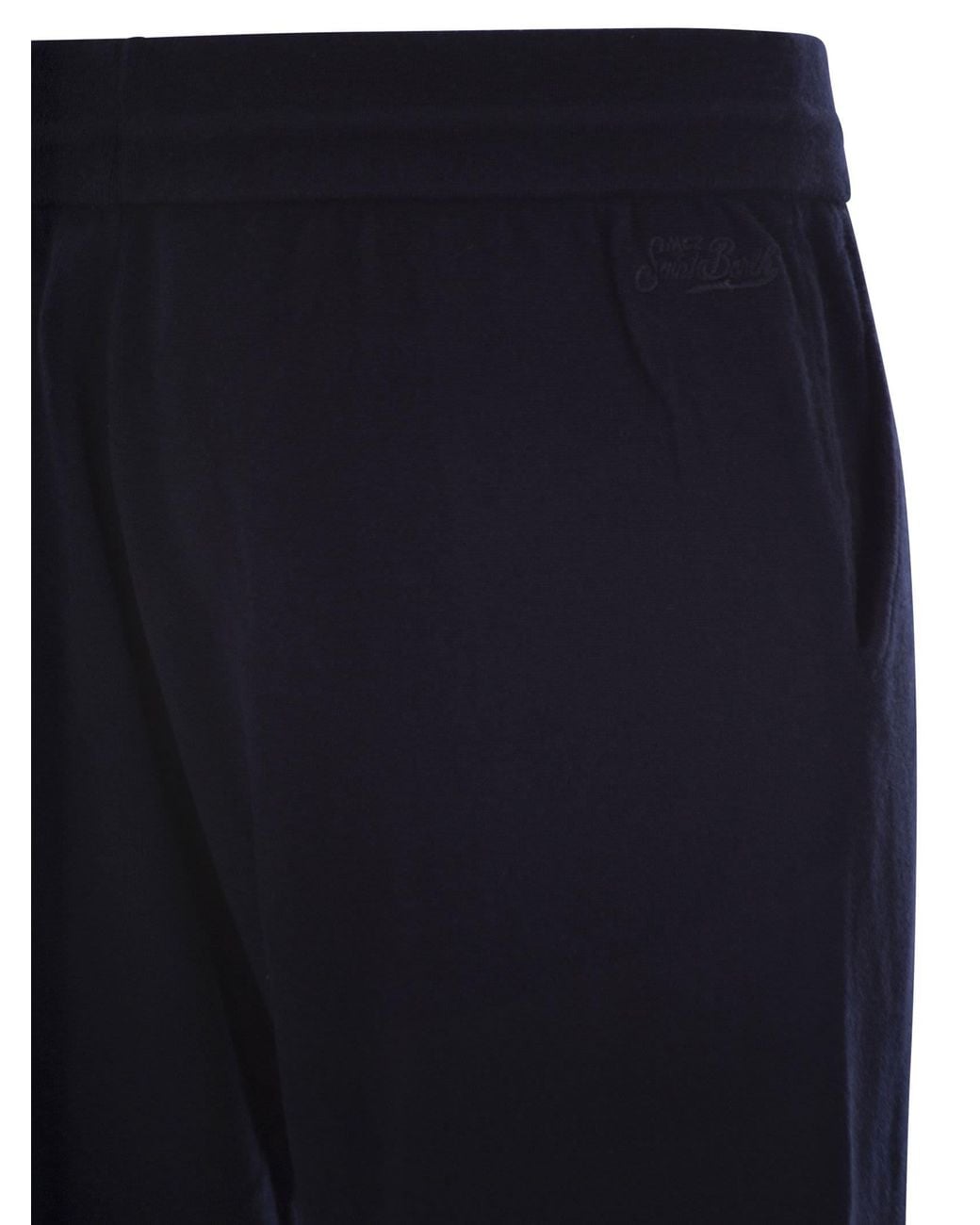 Mc2 Saint Barth Blue Merino Wool Knitted Trousers for men