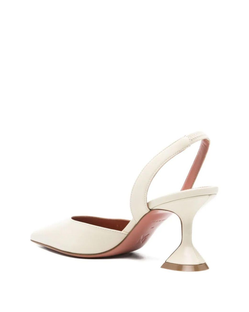 AMINA MUADDI White Leather Slingback Pumps