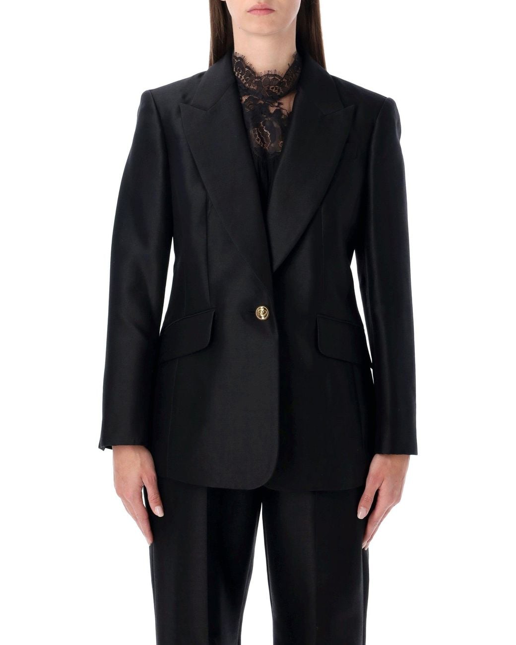 Zimmermann Blue Hypnotic Wool-Silk Blend Tailored Jacket