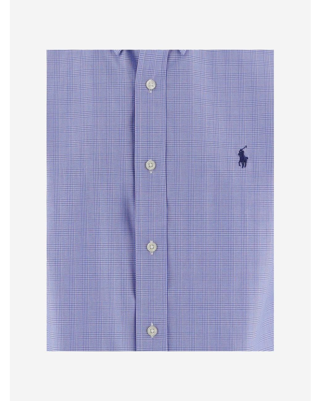 Polo Ralph Lauren Blue Stretch Cotton Checked Shirt