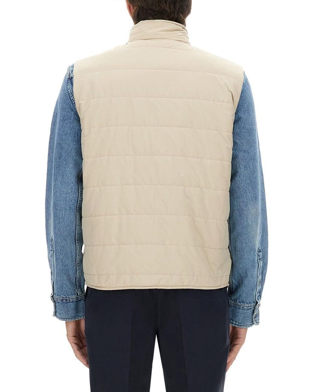 Fay Blue Quilted Zipped Gilet